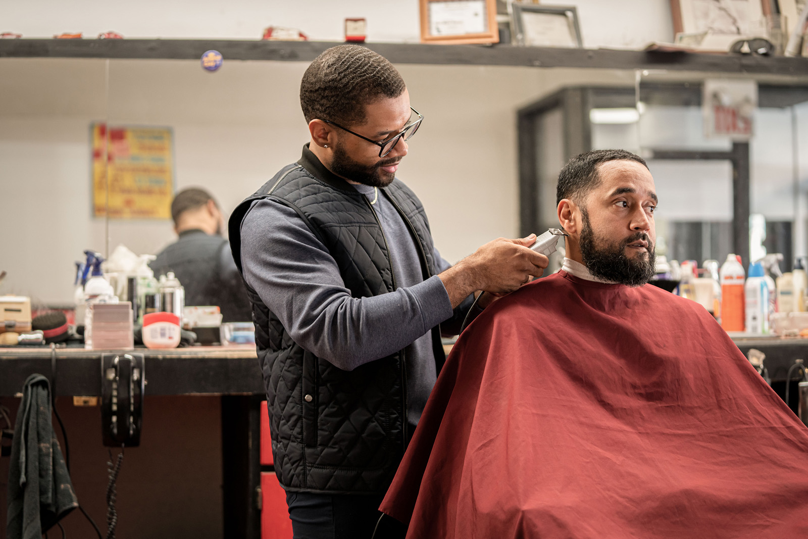 Barber Giving a Haircut